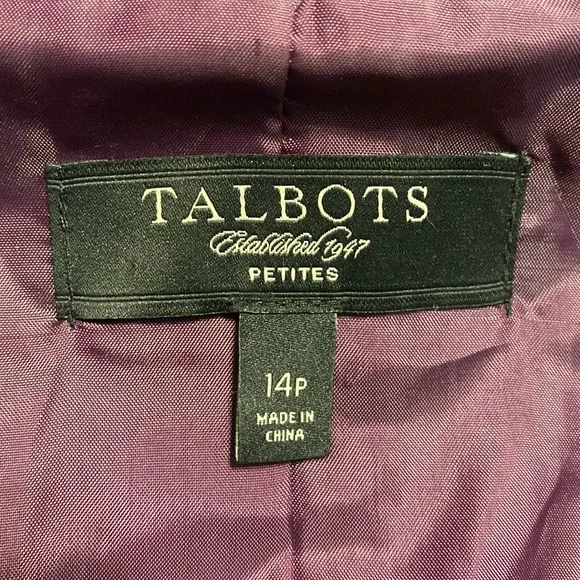 TALBOTS velvet plum blazer jacket - Picture 10 of 11